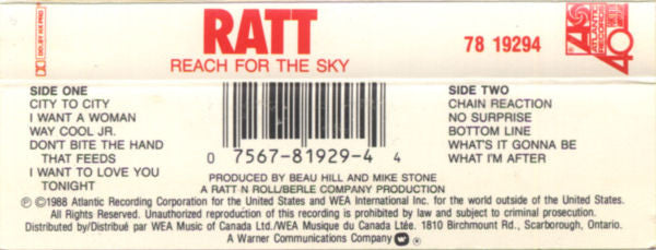 Ratt – Reach For The Sky (Used cassette)