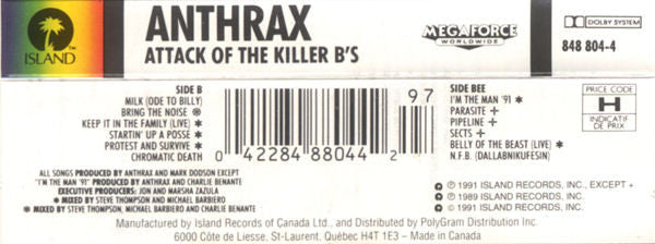 Anthrax – Attack Of The Killer B's (Used cassette)