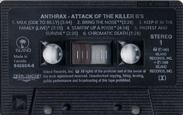 Anthrax – Attack Of The Killer B's (Used cassette)