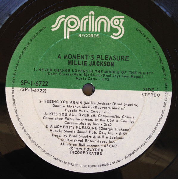 Millie Jackson – A Moment's Pleasure - Used vinyl