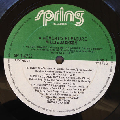 Millie Jackson – A Moment's Pleasure - Used vinyl
