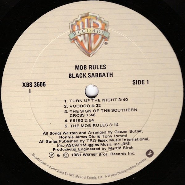 Black Sabbath - Mob Rules (Used vinyl)