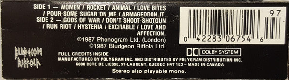 Def Leppard – Hysteria (Used cassette)