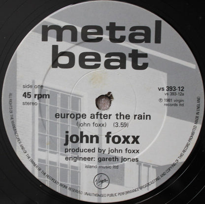 John Foxx – Europe After The Rain (Used vinyl)