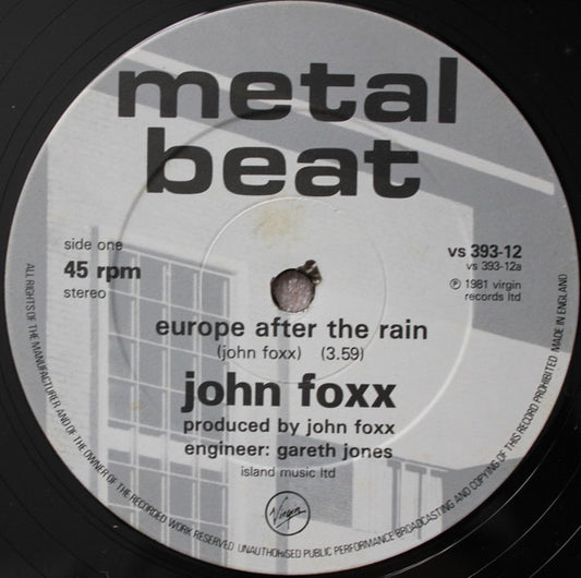 John Foxx – Europe After The Rain (Used vinyl)
