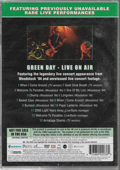 Green Day – Live On Air (Used DVD)