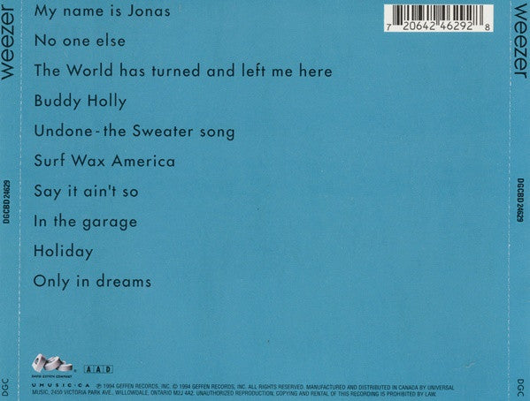 Weezer – Weezer (Blue album) (Used CD)