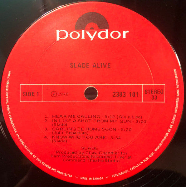 Slade – Slade Alive! (Used vinyl)