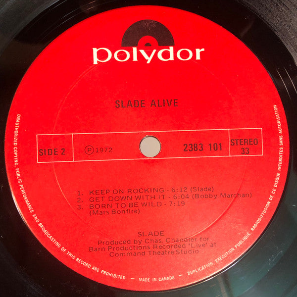 Slade – Slade Alive! (Used vinyl)