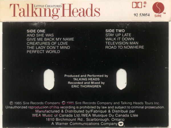 Talking Heads – Little Creatures (Used cassette)