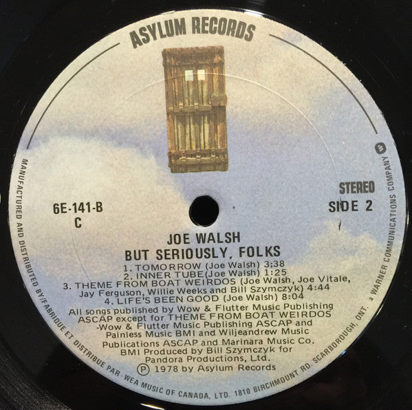 Joe Walsh ‎– "But Seriously, Folks..." (Used vinyl)