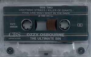 Ozzy Osbourne ‎– The Ultimate Sin (Used cassette)