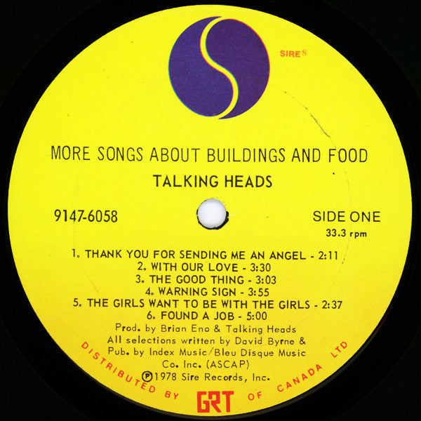 Talking Heads – More Songs About Buildings And Food (Used vinyl)