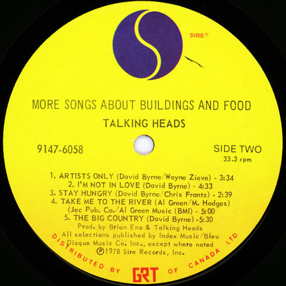 Talking Heads – More Songs About Buildings And Food (Used vinyl)
