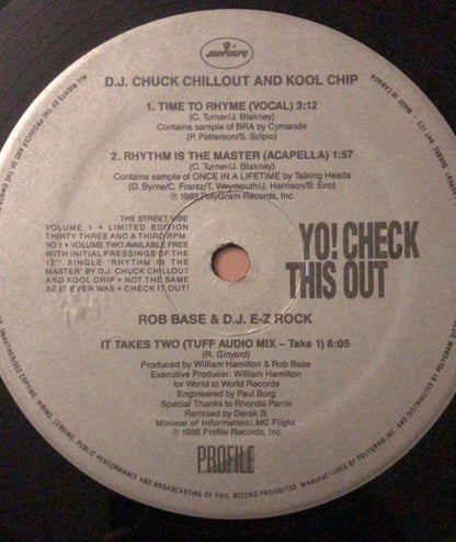 Chuck Chillout And Kool Chip, Rob Base & DJ E-Z Rock – The Street Vibe Volume 1 (Used vinyl)