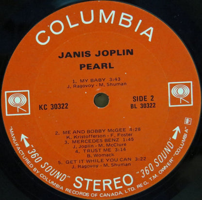Janis Joplin – Pearl (Used vinyl)