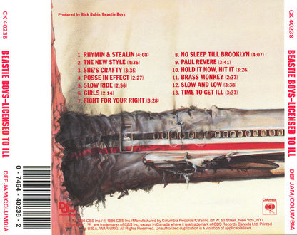 Beastie Boys – Licensed To Ill (Used cd)
