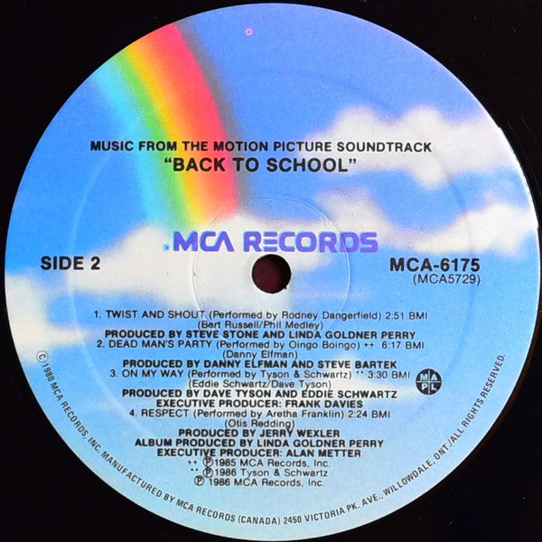 Various – Back To School - Music From The Motion Picture Soundtrack (Used vinyl)