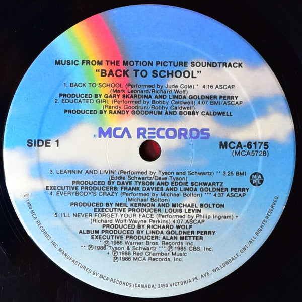 Various – Back To School - Music From The Motion Picture Soundtrack (Used vinyl)