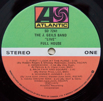 The J. Geils Band – "Live" Full House (Used vinyl)