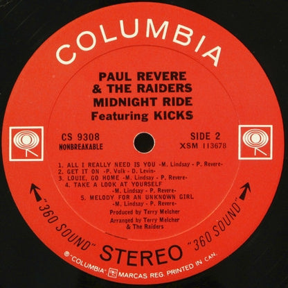 Paul Revere & The Raiders – Midnight Ride (Used vinyl)