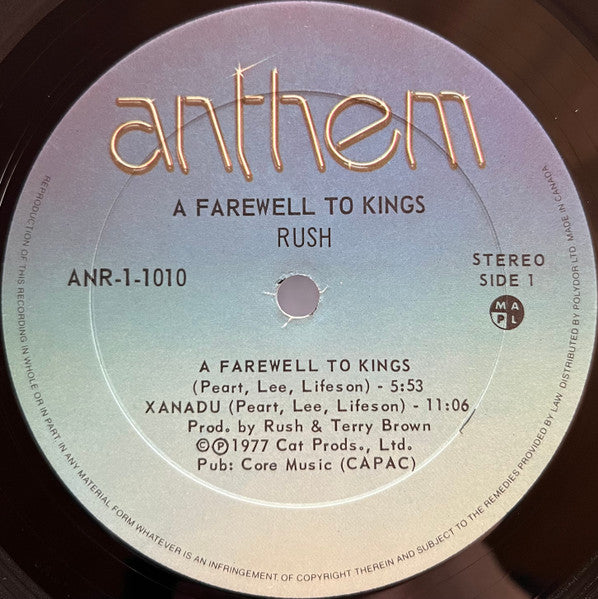 Rush – A Farewell To Kings (Used vinyl)