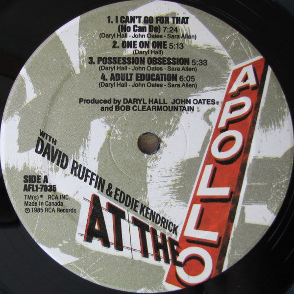 Daryl Hall & John Oates With David Ruffin & Eddie Kendrick – Live At The Apollo (Used vinyl)