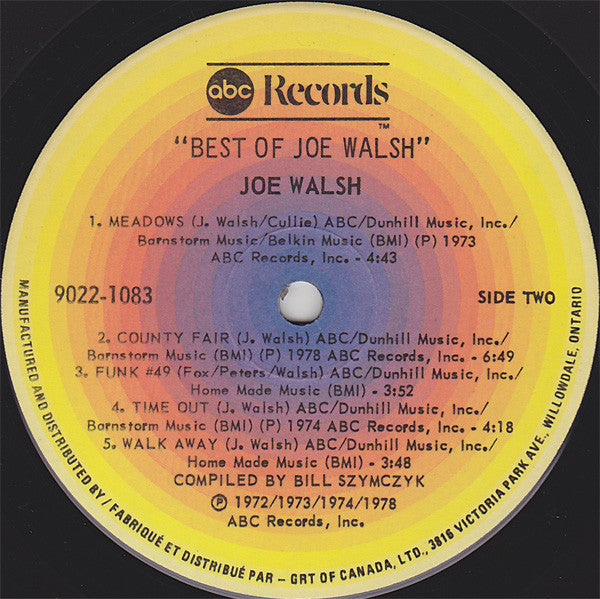 Joe Walsh – The Best Of Joe Walsh (Used vinyl)