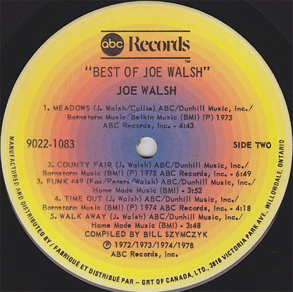 Joe Walsh – The Best Of Joe Walsh (Used vinyl)