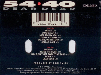 54-40 – Dear Dear (Used cassette)