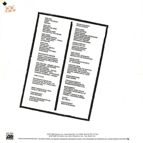Genesis – Three Sides Live (Used vinyl)