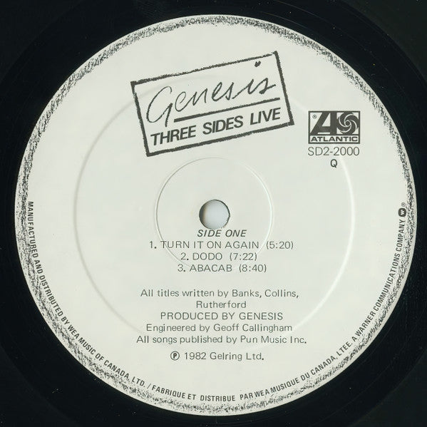 Genesis – Three Sides Live (Used vinyl)