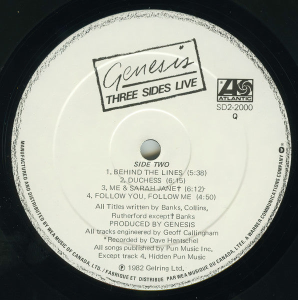 Genesis – Three Sides Live (Used vinyl)