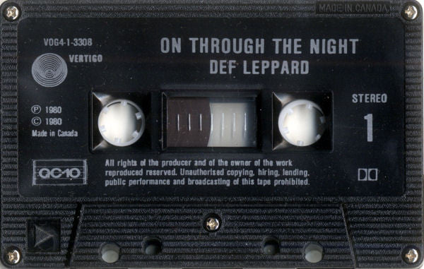 Def Leppard – On Through The Night (Used cassette)