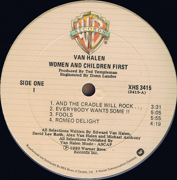 Van Halen – Women And Children First (Used vinyl)