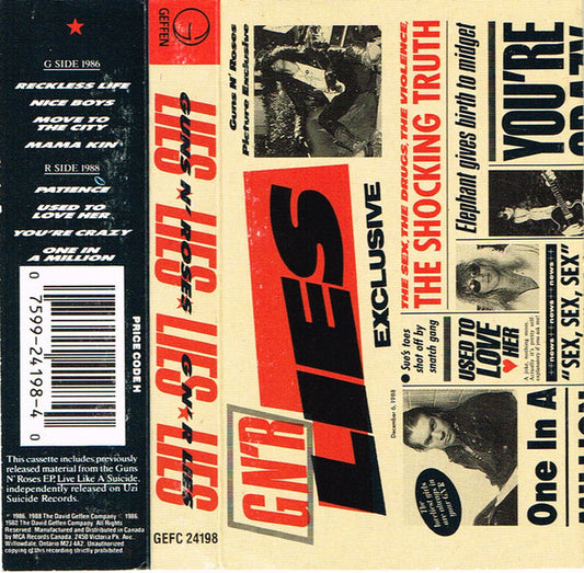 Guns N' Roses – G N' R Lies (Used cassette)