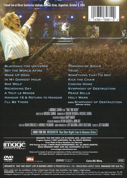 Megadeth – That One Night: Live In Buenos Aires (Used DVD)
