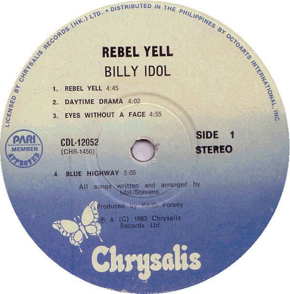 Billy Idol – Rebel Yell (Used Vinyl)