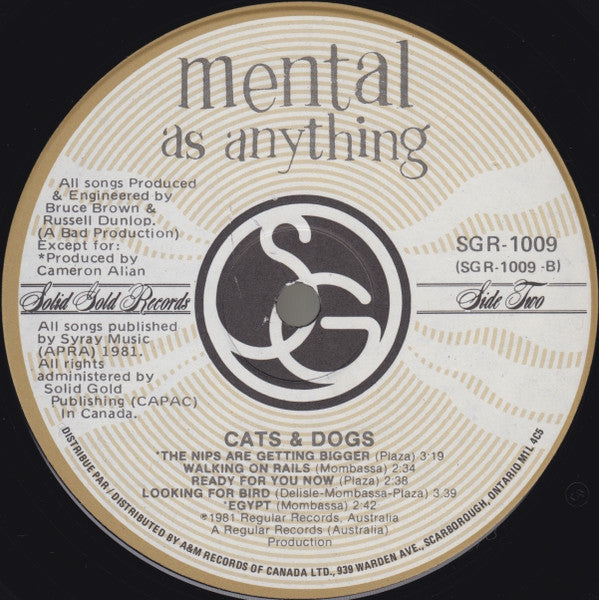 Mental As Anything – Cats & Dogs (Used vinyl)