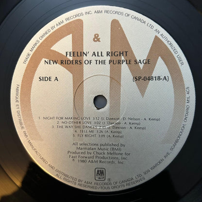 New Riders Of The Purple Sage – Feelin' All Right (Used vinyl)