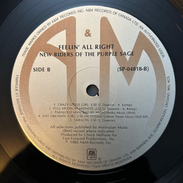 New Riders Of The Purple Sage – Feelin' All Right (Used vinyl)